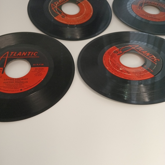 Vintage Aretha Franklin 45 Vinyl Atlantic Records Set - Picture 7 of 10